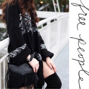 Free People Black and White Women Cardigan vintage